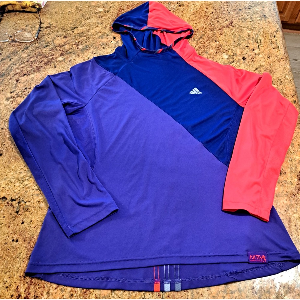 Adidas Color Block Thin Running Hoodie Women's M Aktiv Against Cancer 2013